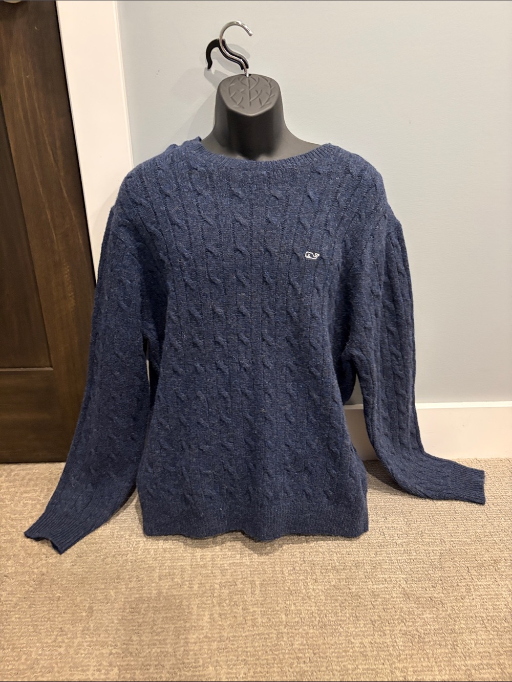 Vineyard Vines Navy Cable-Knit Crewneck Sweater
